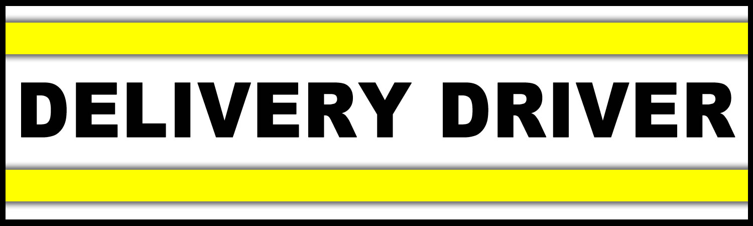 Delivery Driver Vinyl Sticker, Window Cling or Magnet in UV Laminate Coating