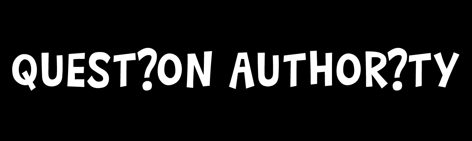 Question Authority Custom Vinyl Bumper Sticker, Window Cling or Magnet in UV Laminate Coating