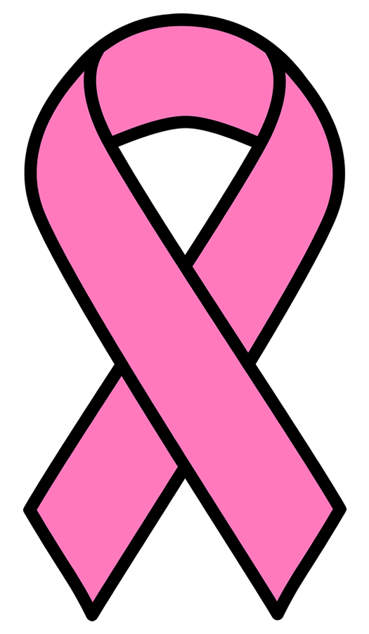 Cancer Ribbon Pink Vinyl Bumper Sticker, Window Cling or Bumper Sticker Magnet in UV Laminate Coating