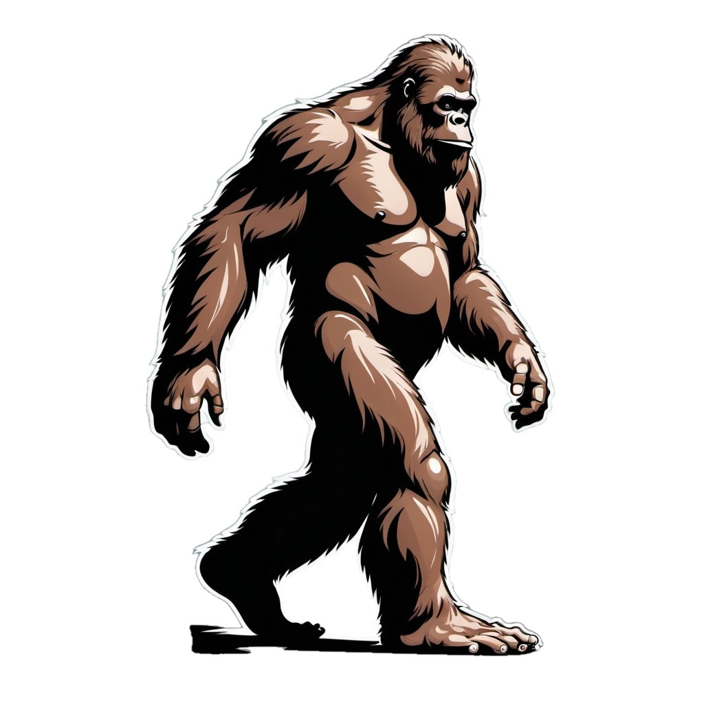 Bigfoot Vinyl Bumper Sticker  Window Cling or Bumper Sticker Magnet in UV Laminate Coating