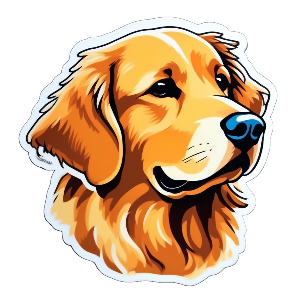 Golden Retriever Vinyl Bumper Sticker  Window Cling or Bumper Sticker Magnet in UV Laminate Coating