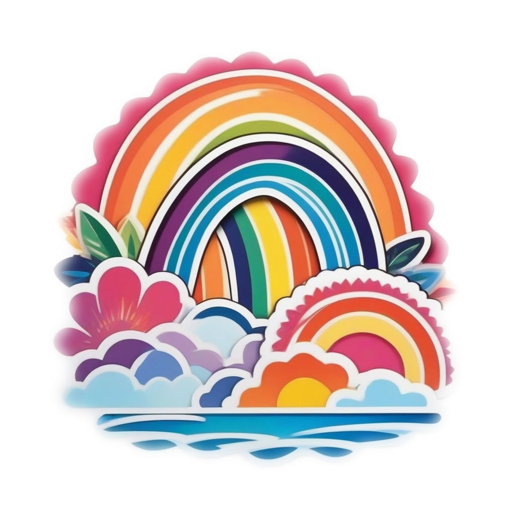 Boho Rainbow Vinyl Bumper Sticker  Window Cling or Bumper Sticker Magnet in UV Laminate Coating