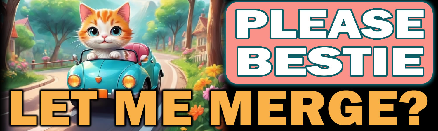 Please Bestie Let me Merge Vinyl Bumper Sticker  Window Cling or Bumper Sticker Magnet in UV Laminate Coating