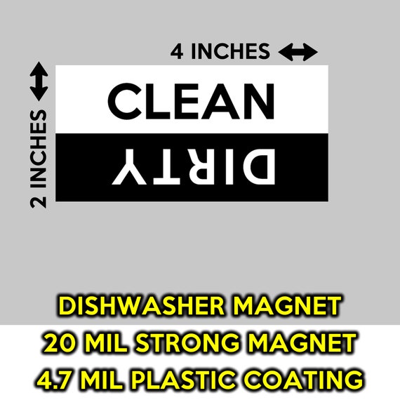 Clean Dirty Dishwasher Magnet 4 x 2 inches