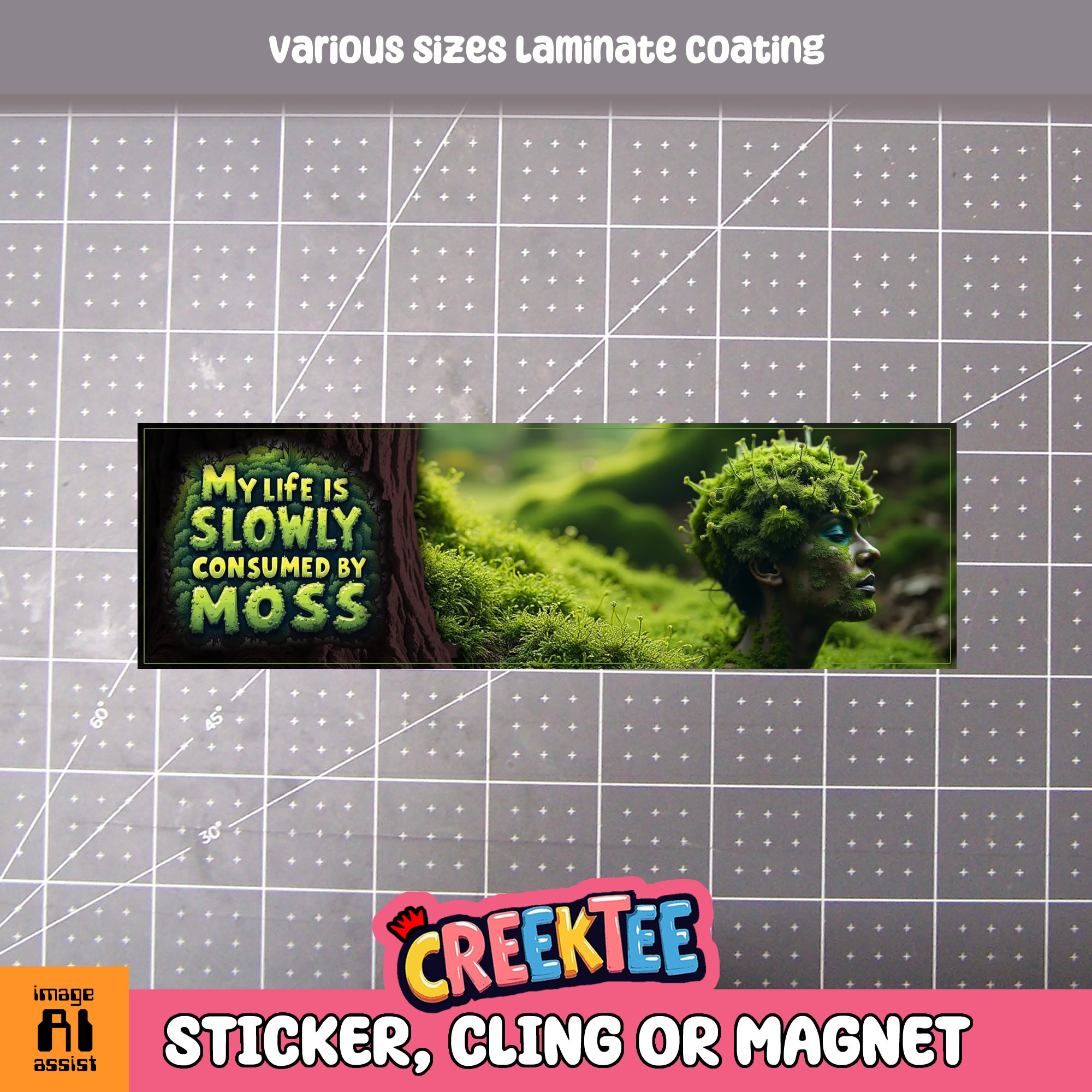 My Life is Slowly Consumed by Moss Vinyl Bumper Sticker  Window Cling or Magnet in UV Laminate Coating and Various Sizes