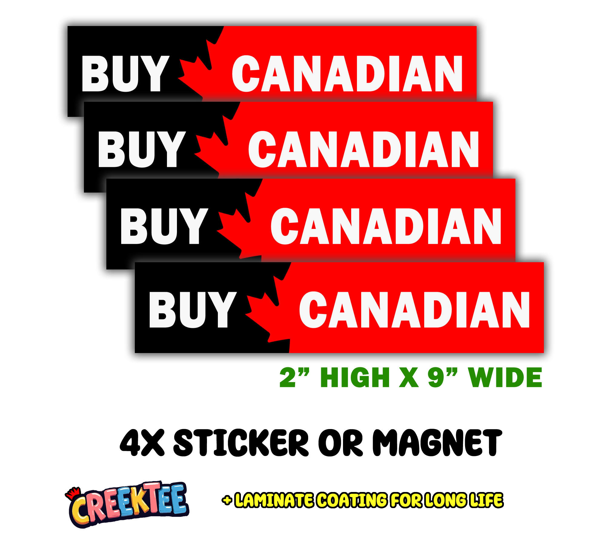 Buy Canadian Vinyl Bumper Sticker  Window Cling or Magnet in UV Laminate Coating and Various Sizes