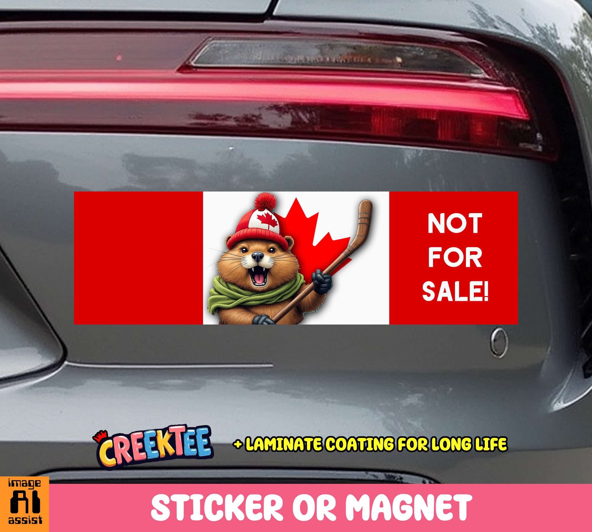 Canada is Not For Sale Vinyl Bumper Sticker  Window Cling or Bumper Sticker Magnet in UV Laminate Coating