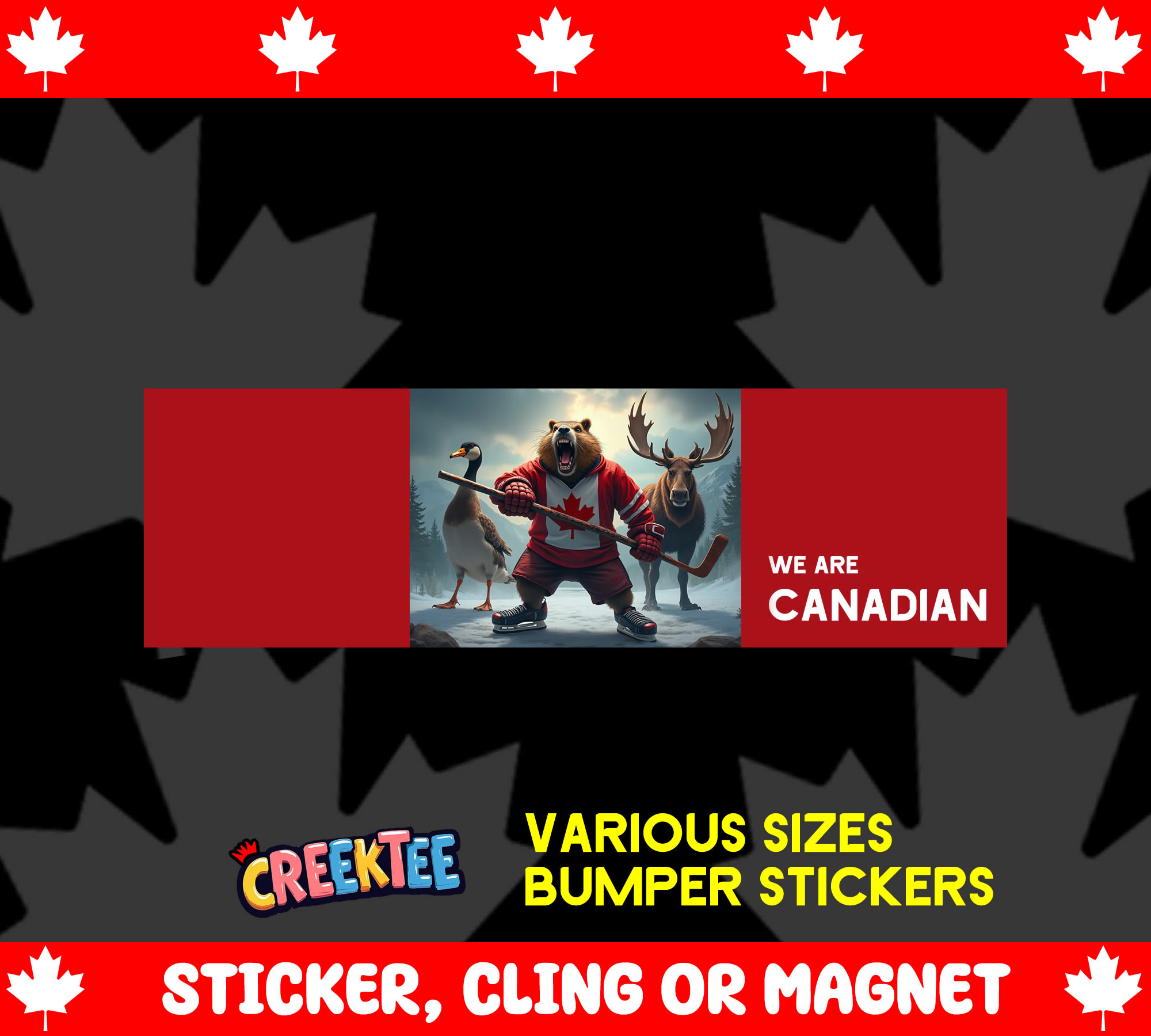 Canada is Not for Sale Vinyl Bumper Sticker  Window Cling or Magnet in UV Laminate Coating and Various Sizes