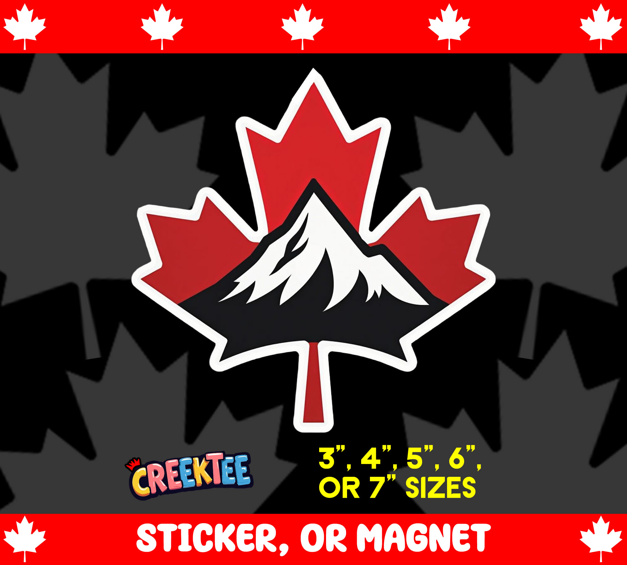 Maple Leaf Die Cut Vinyl Sticker  Window Cling or Magnet with Laminate Coating in Various Sizes