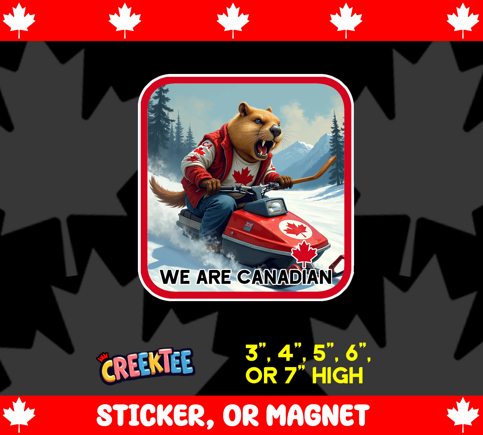 We Are Canadian Vinyl Sticker  Window Cling or Magnet with Laminate Coating in Various Sizes