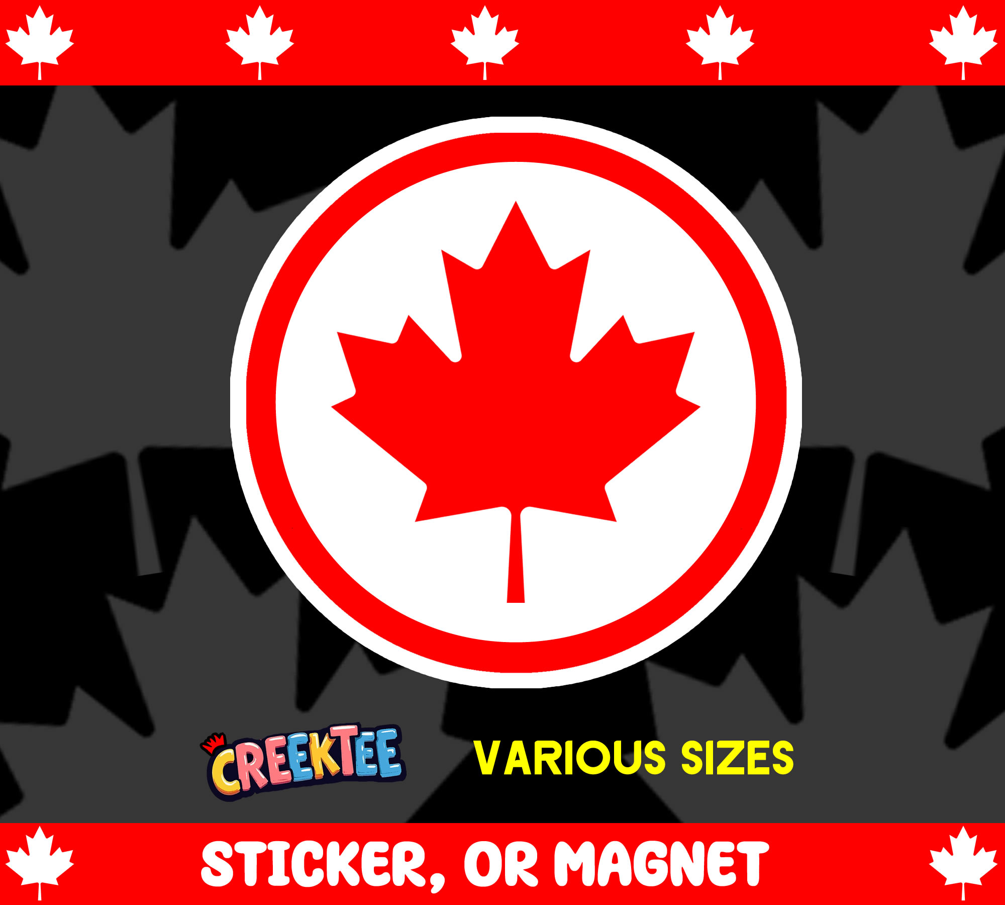 Canada Flag Vinyl Sticker  Window Cling or Magnet with Laminate Coating in Various Sizes