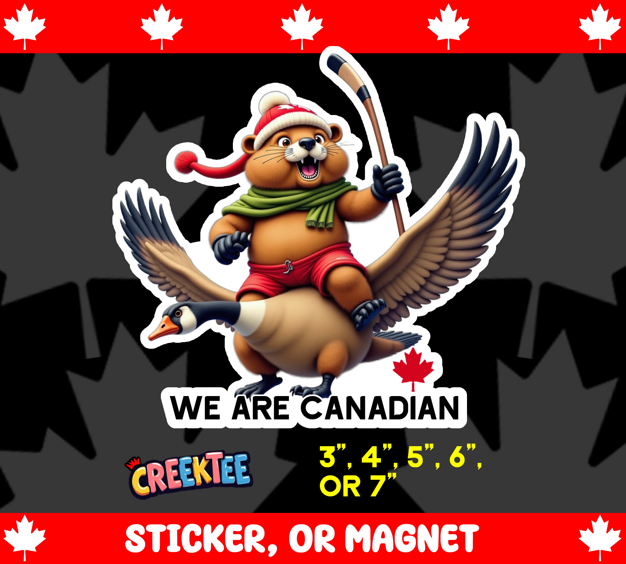 We Are Canadian Die Cut Vinyl Sticker  Window Cling or Magnet with Laminate Coating in Various Sizes