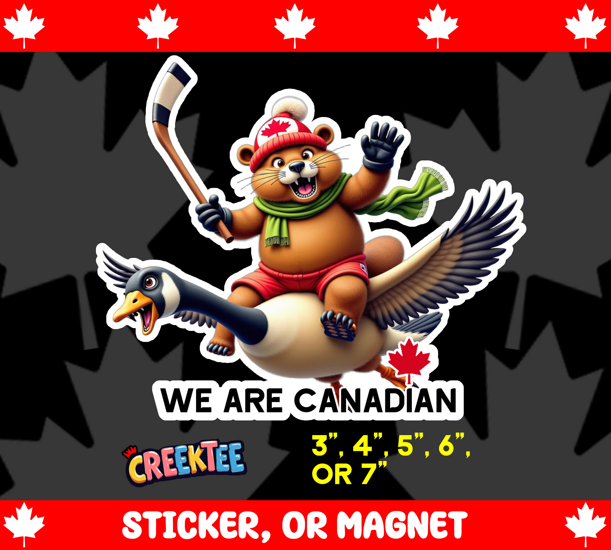 We Are Canadian Die Cut Vinyl Sticker  Window Cling or Magnet with Laminate Coating in Various Sizes