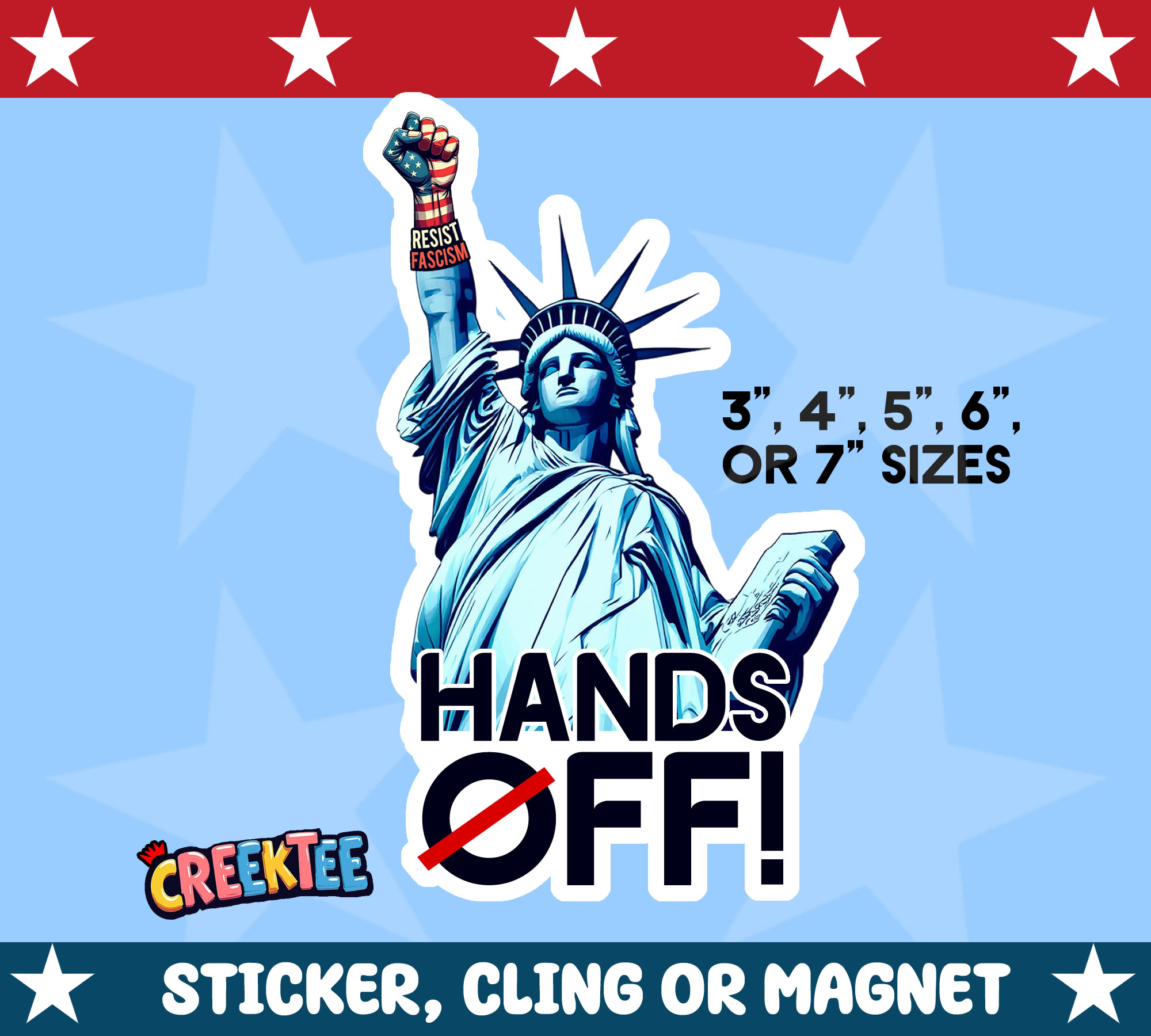Hands Off  Die Cut Vinyl Sticker  Window Cling or Magnet with Laminate Coating in Various Sizes