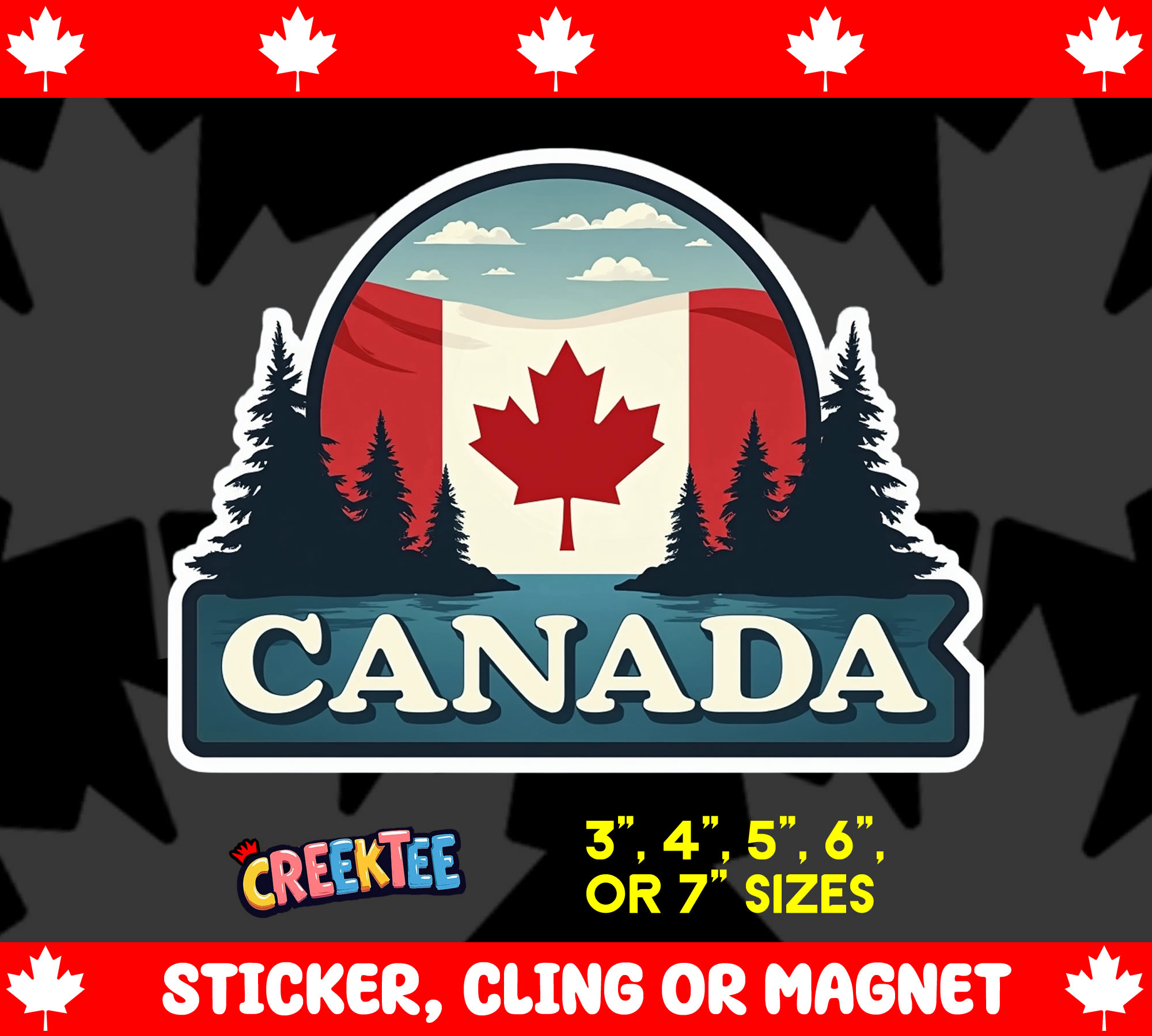 Canada Die Cut Vinyl Sticker  Window Cling or Magnet with Laminate Coating in Various Sizes