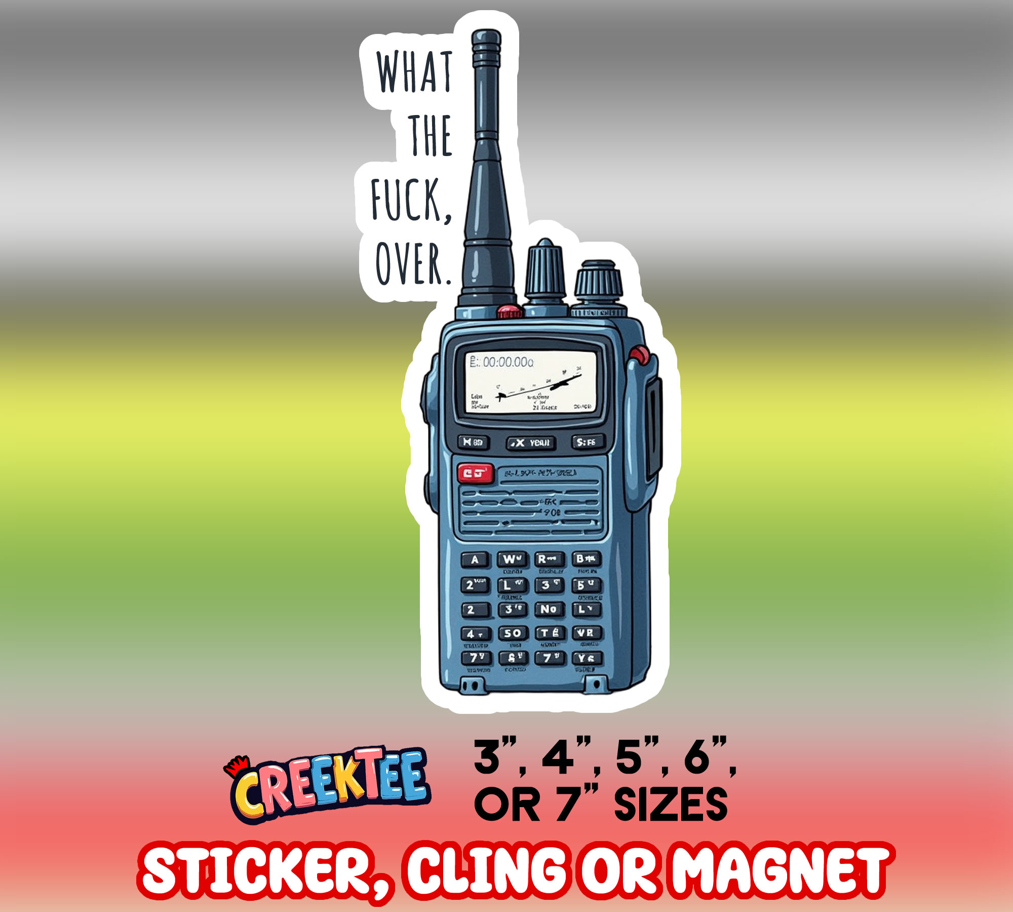 What the Fuck  Over  Die Cut Vinyl Sticker  Window Cling or Magnet with Laminate Coating in Various Sizes