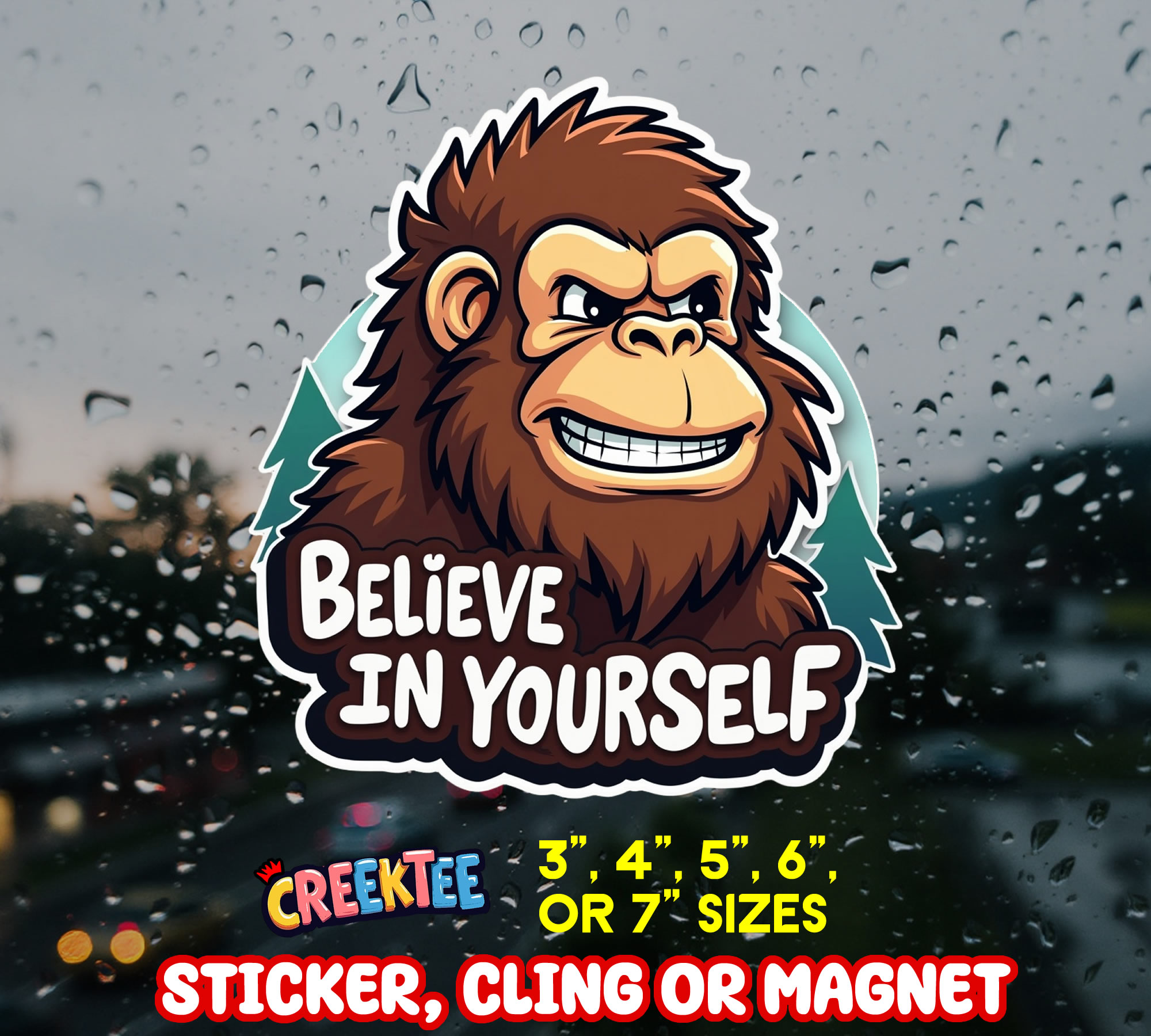 Believe in Yourself Die Cut Vinyl Sticker  Window Cling or Magnet with Laminate Coating in Various Sizes