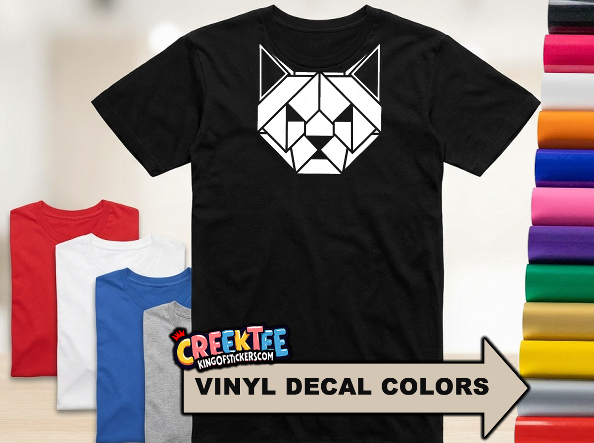 Geo Metric Cat Fun HTV Vinyl Print Tee Various Colors and Sizes