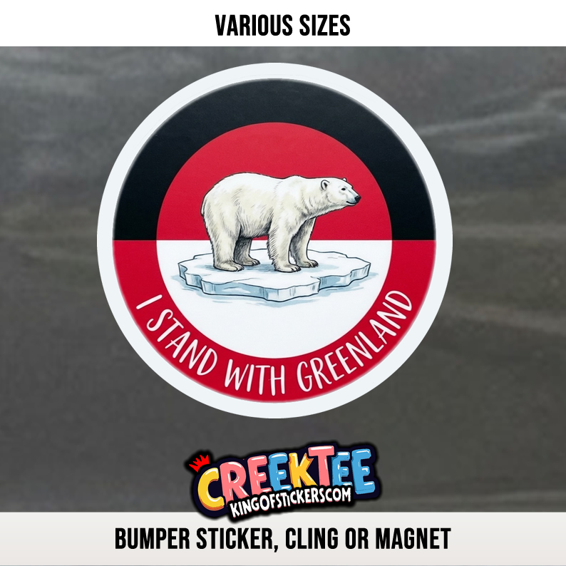 Greenland is not for sale Vinyl Bumper Sticker  Window Cling or Magnet in UV Laminate Coating and Various Sizes