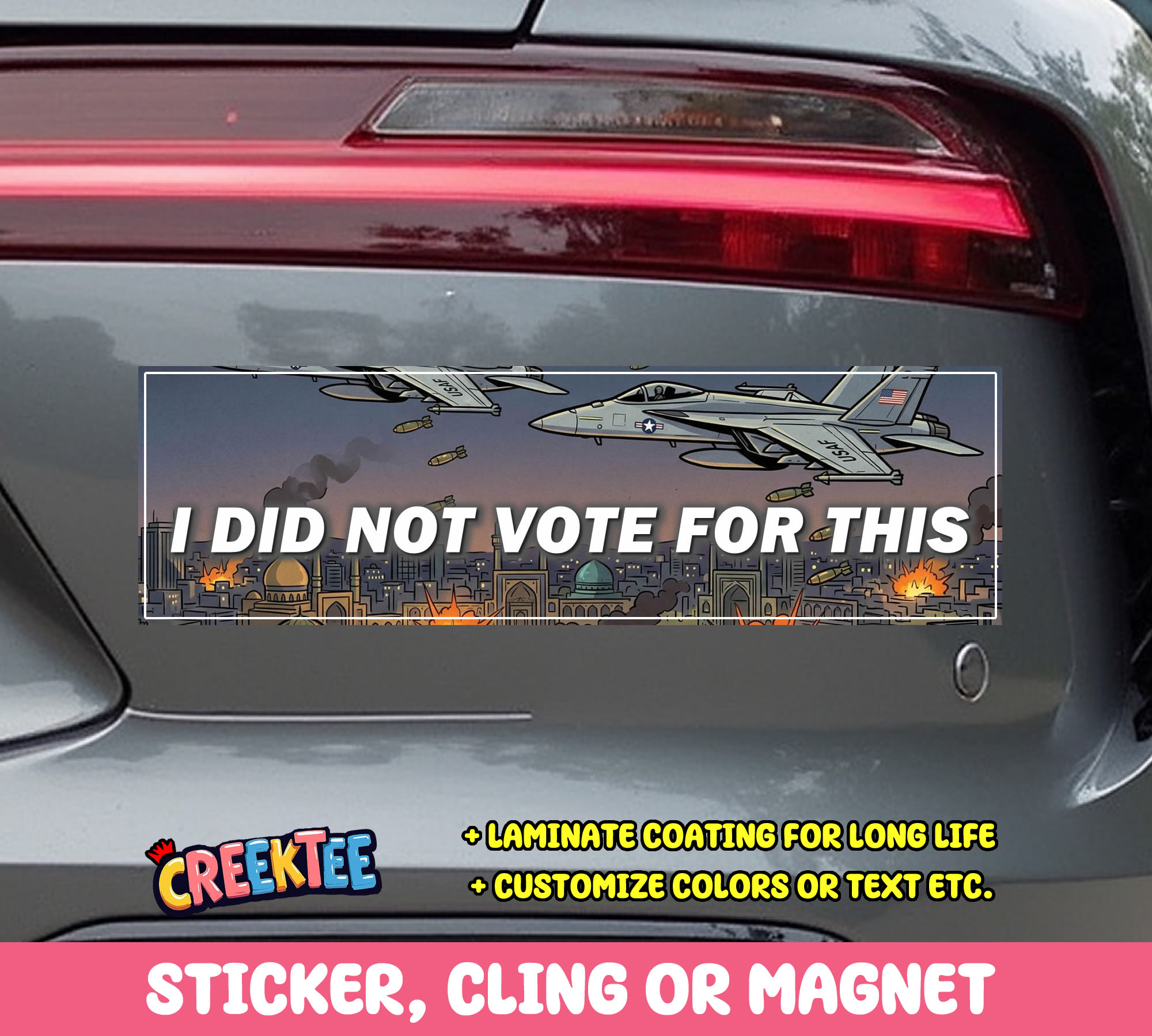 I Did Not Vote For This Vinyl Bumper Sticker  Window Cling or Magnet in UV Laminate Coating and Various Sizes
