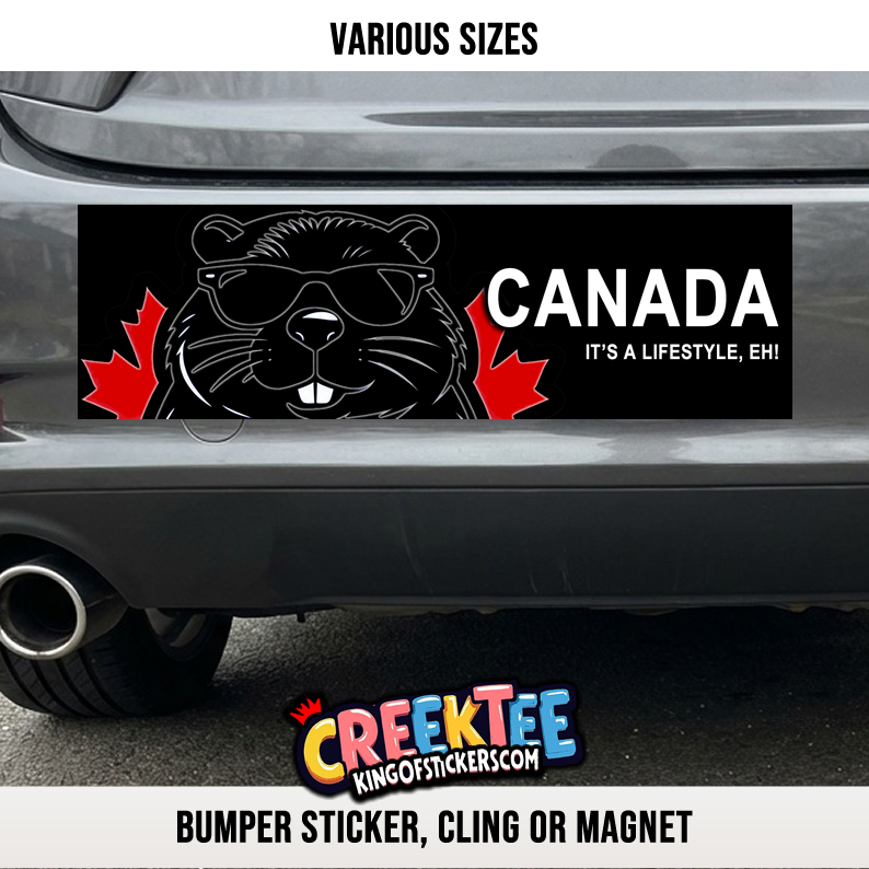 Canada It s A Lifestyle Eh Vinyl Bumper Sticker  Window Cling or Bumper Sticker Magnet in UV Laminate Coating